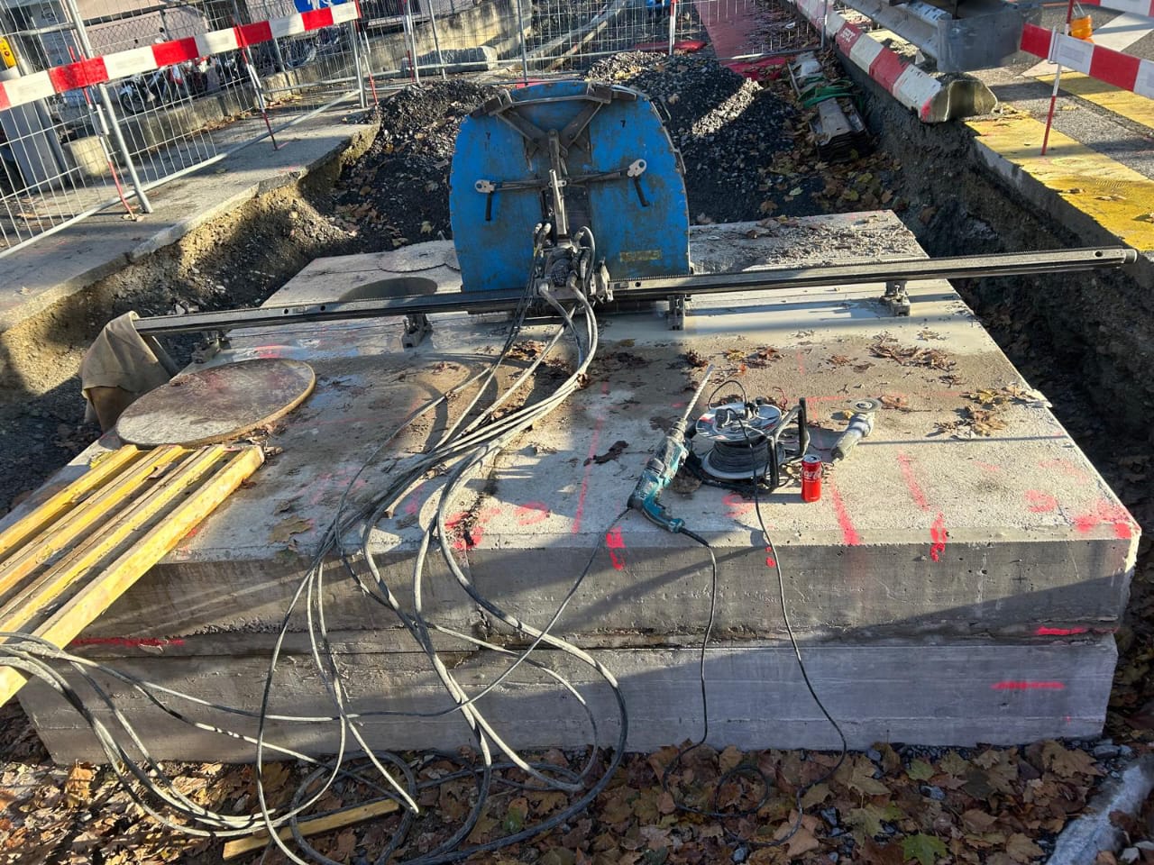 Sciage de béton armé